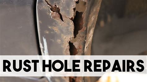 patching rust holes sheet metal|fixing rust holes on car.